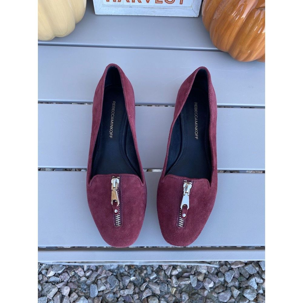 Rebecca Minkoff zipper flats - size 8 - burgundy